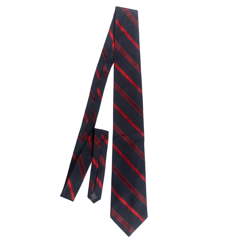 Nautica Men's Navy‎ Blue Red Striped Silk Blend Necktie NWOT